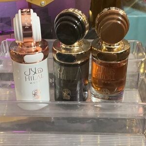 Hilal 3- Musk and Oud Perfume Set - White and Gold full tester